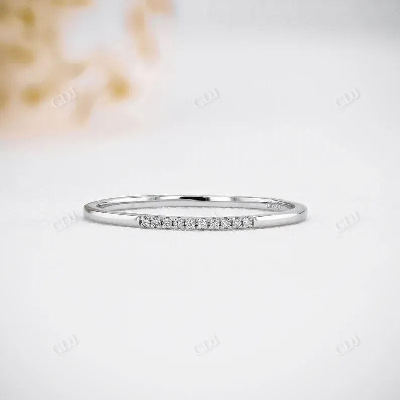 0.03CTW CVD Diamond Ultra Thin Minimalist Stackable Ring