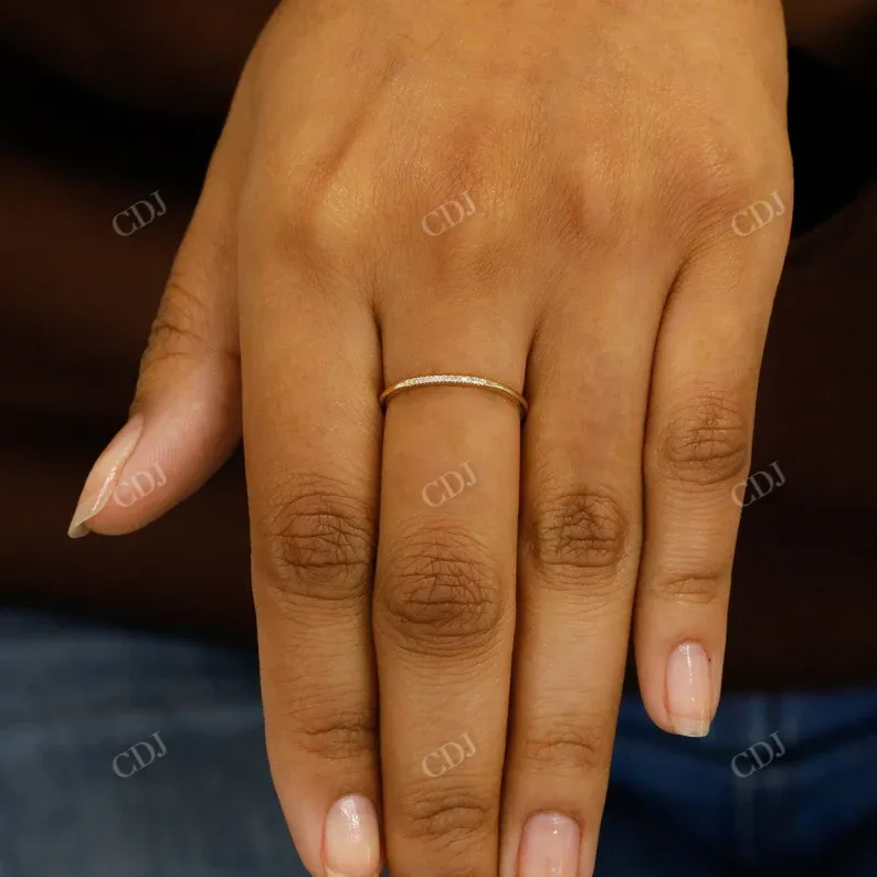 0.03CTW CVD Diamond Ultra Thin Minimalist Stackable Ring