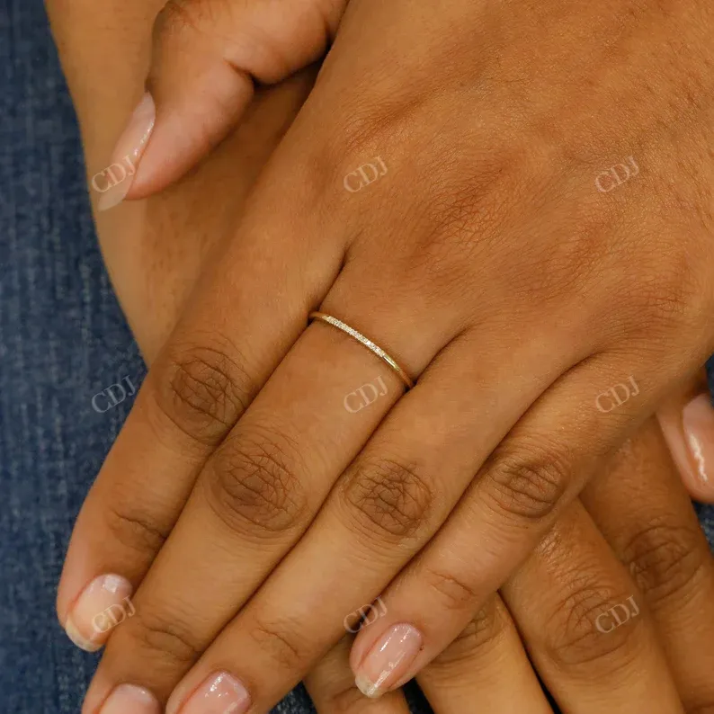 0.03CTW CVD Diamond Ultra Thin Minimalist Stackable Ring