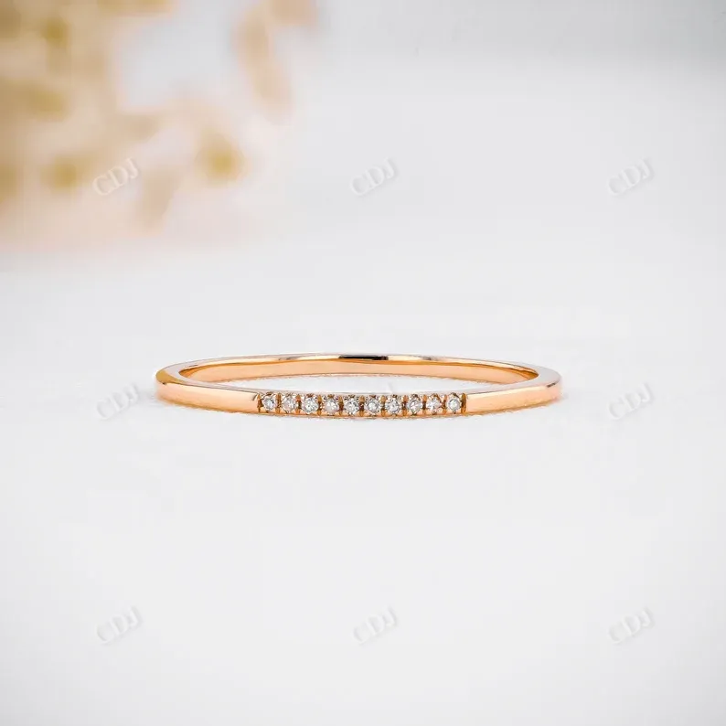 0.03CTW CVD Diamond Ultra Thin Minimalist Stackable Ring