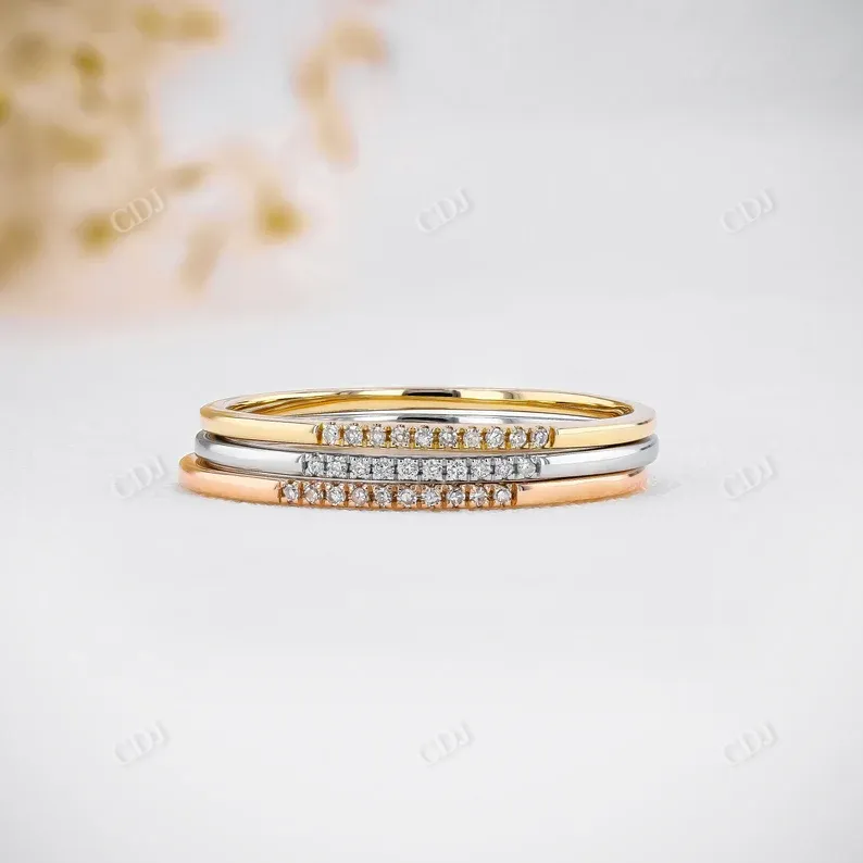 0.03CTW CVD Diamond Ultra Thin Minimalist Stackable Ring