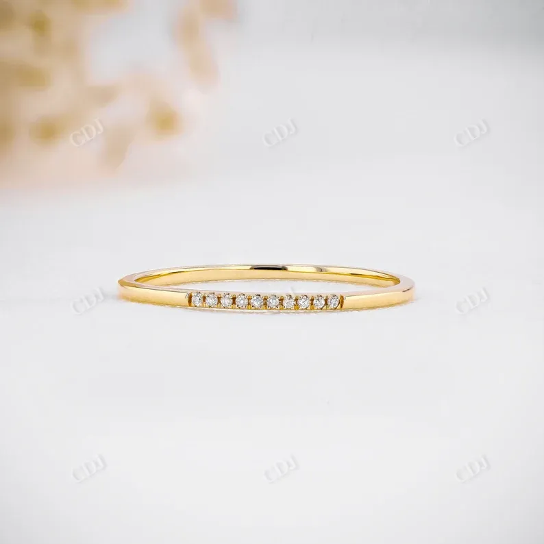 0.03CTW CVD Diamond Ultra Thin Minimalist Stackable Ring