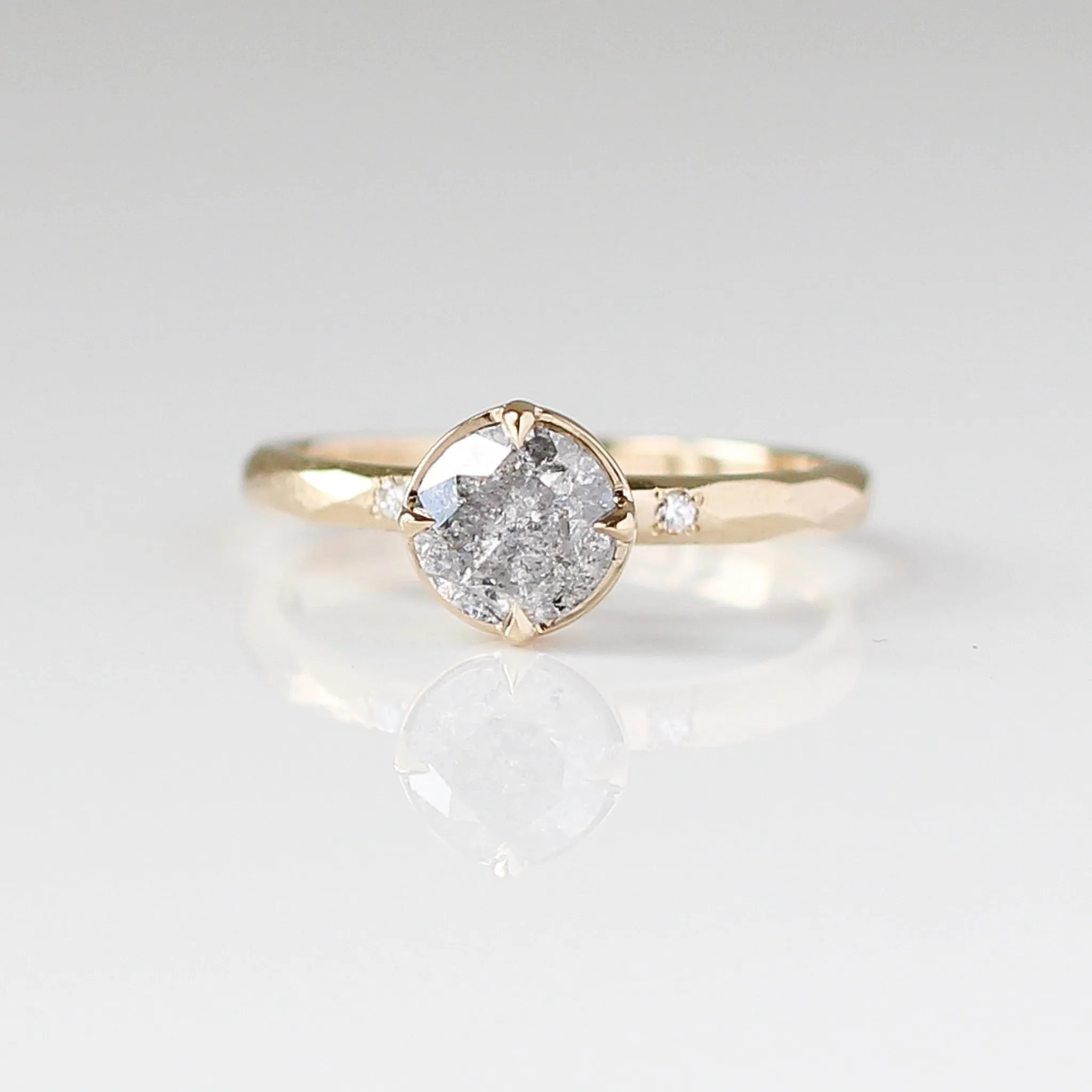 0.98ct Around The World Round Salt and Pepper Diamond Ring