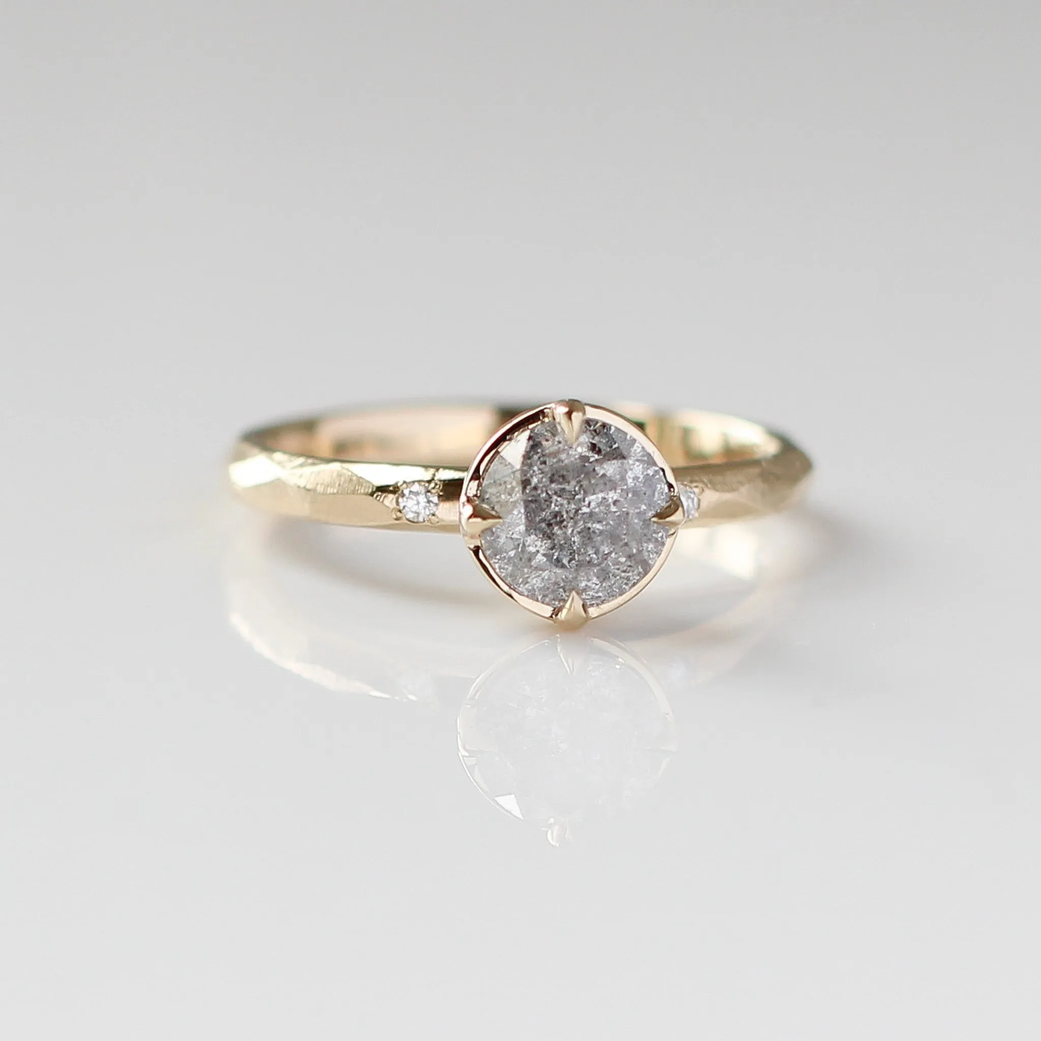 0.98ct Around The World Round Salt and Pepper Diamond Ring