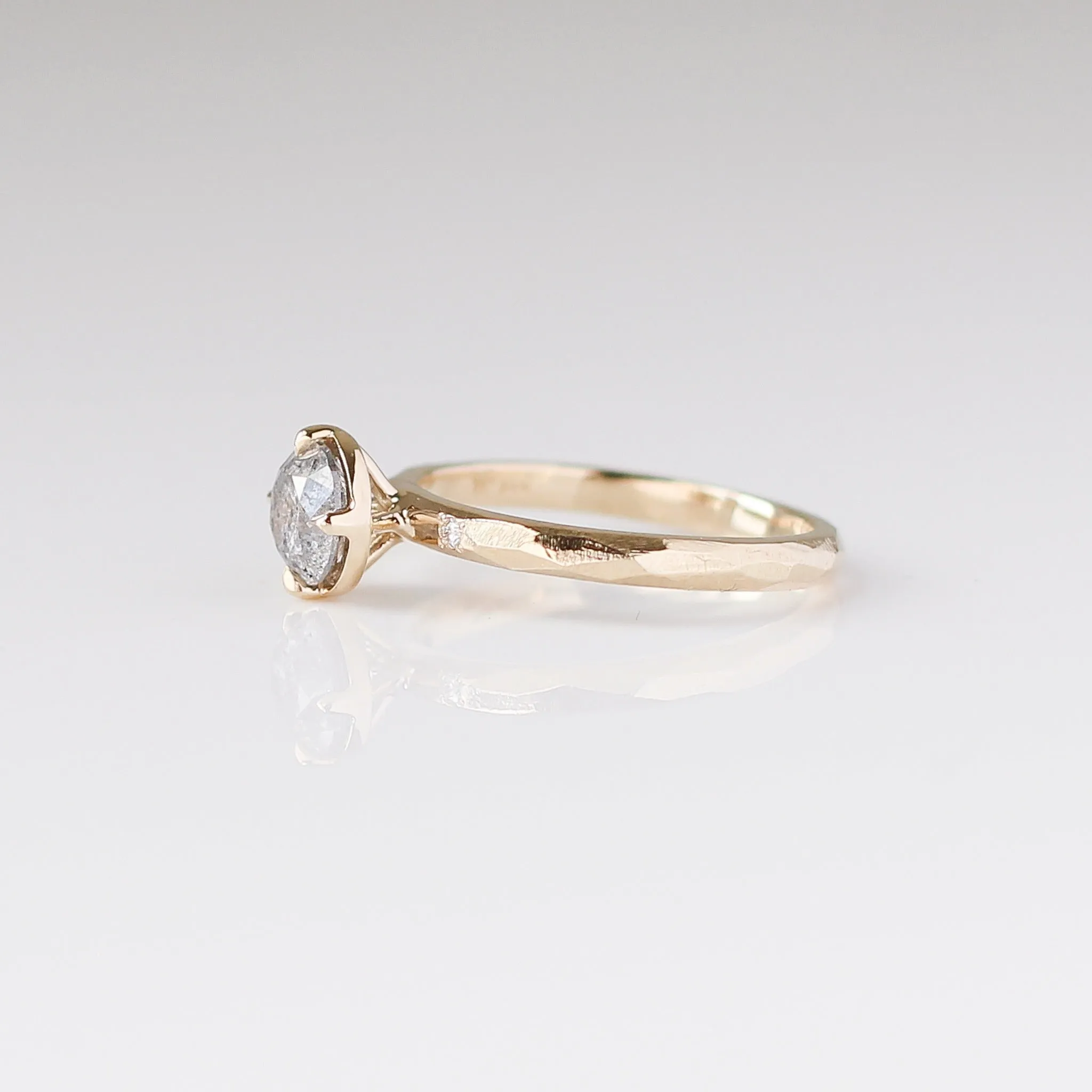 0.98ct Around The World Round Salt and Pepper Diamond Ring