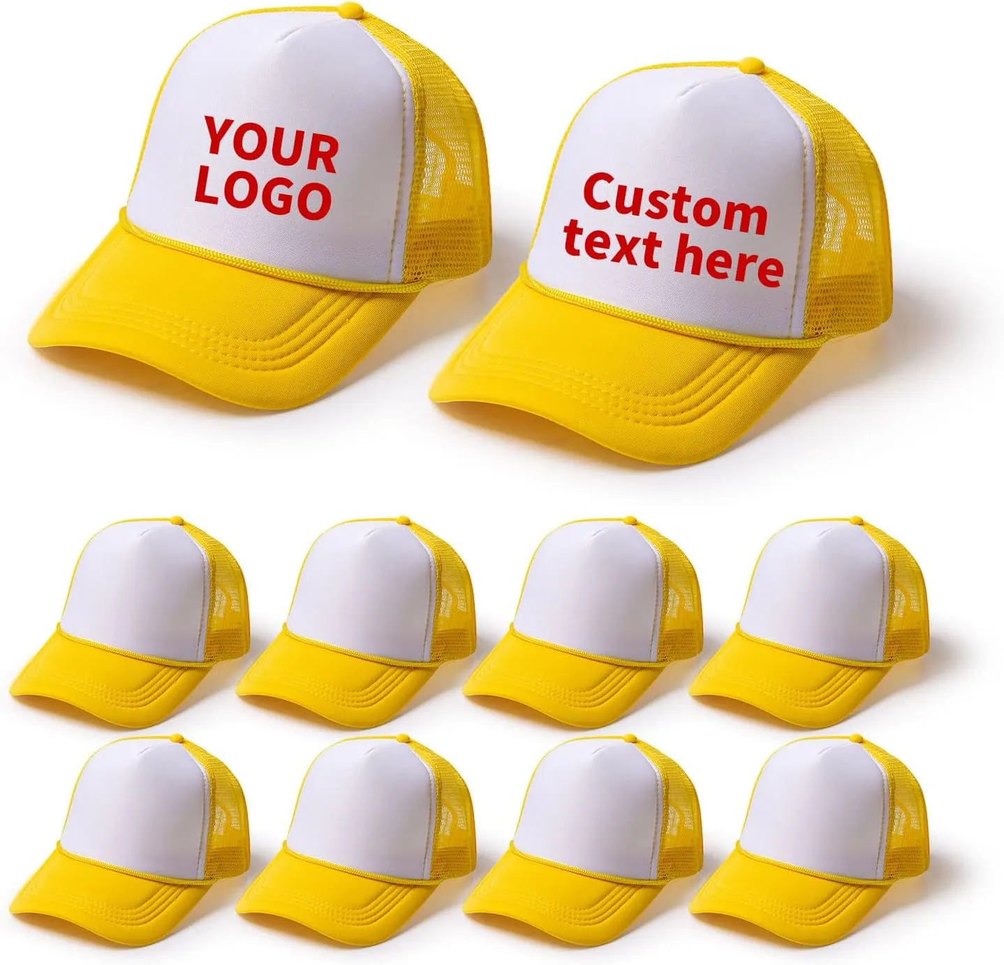 10 Blank Trucker Hats Bulk with Decorative Ropes,Men and Women Hat Bulk Heat Transfer Graffiti Hats