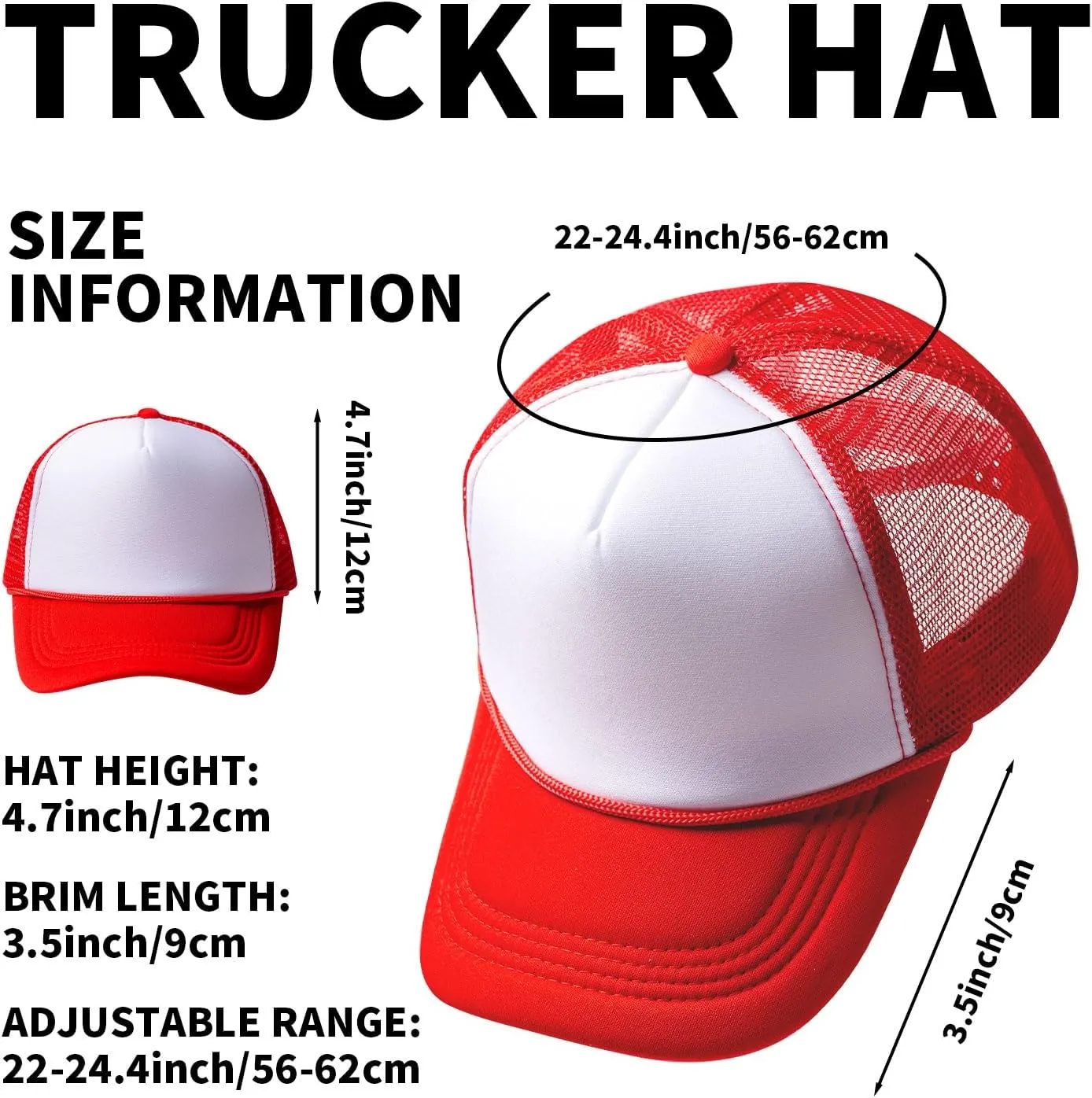 10 Blank Trucker Hats Bulk with Decorative Ropes,Men and Women Hat Bulk Heat Transfer Graffiti Hats