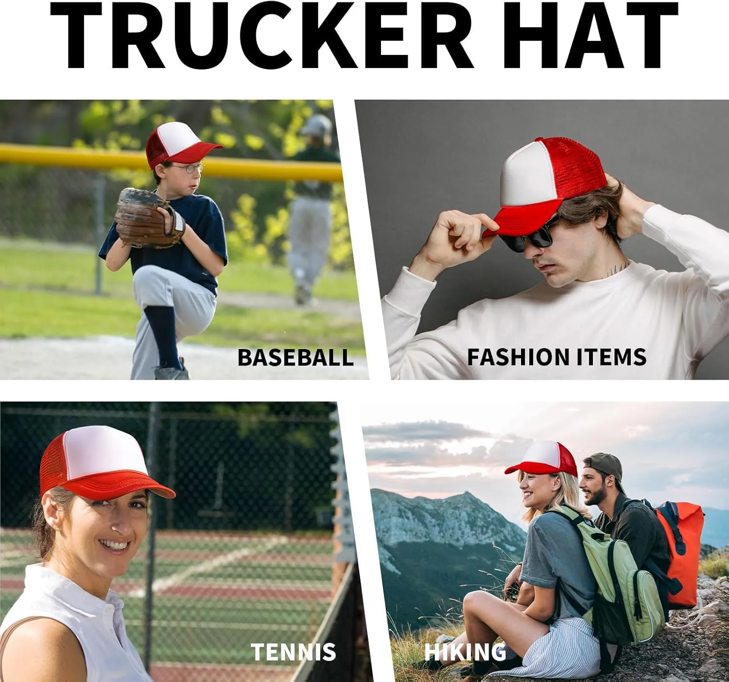 10 Blank Trucker Hats Bulk with Decorative Ropes,Men and Women Hat Bulk Heat Transfer Graffiti Hats