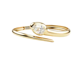 10k Serpent Diamond Bangle