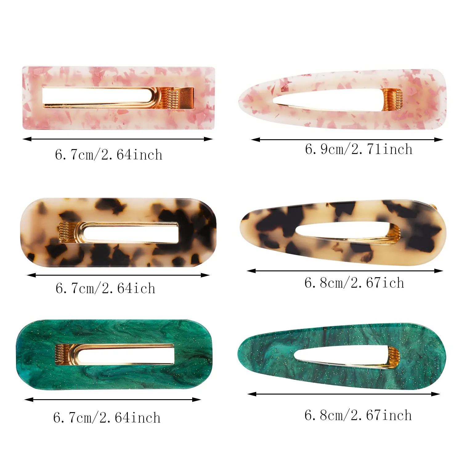 12 Pieces Acrylic Resin Marble Hair Clips Set, Decorative Pearls Hair Barrettes Sweet Decorative Bobby Pins Hairpin Headwear Hair Accessories Headwear for Women and Girls