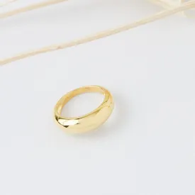 14k Gold Vermeil Dome Bean Ring