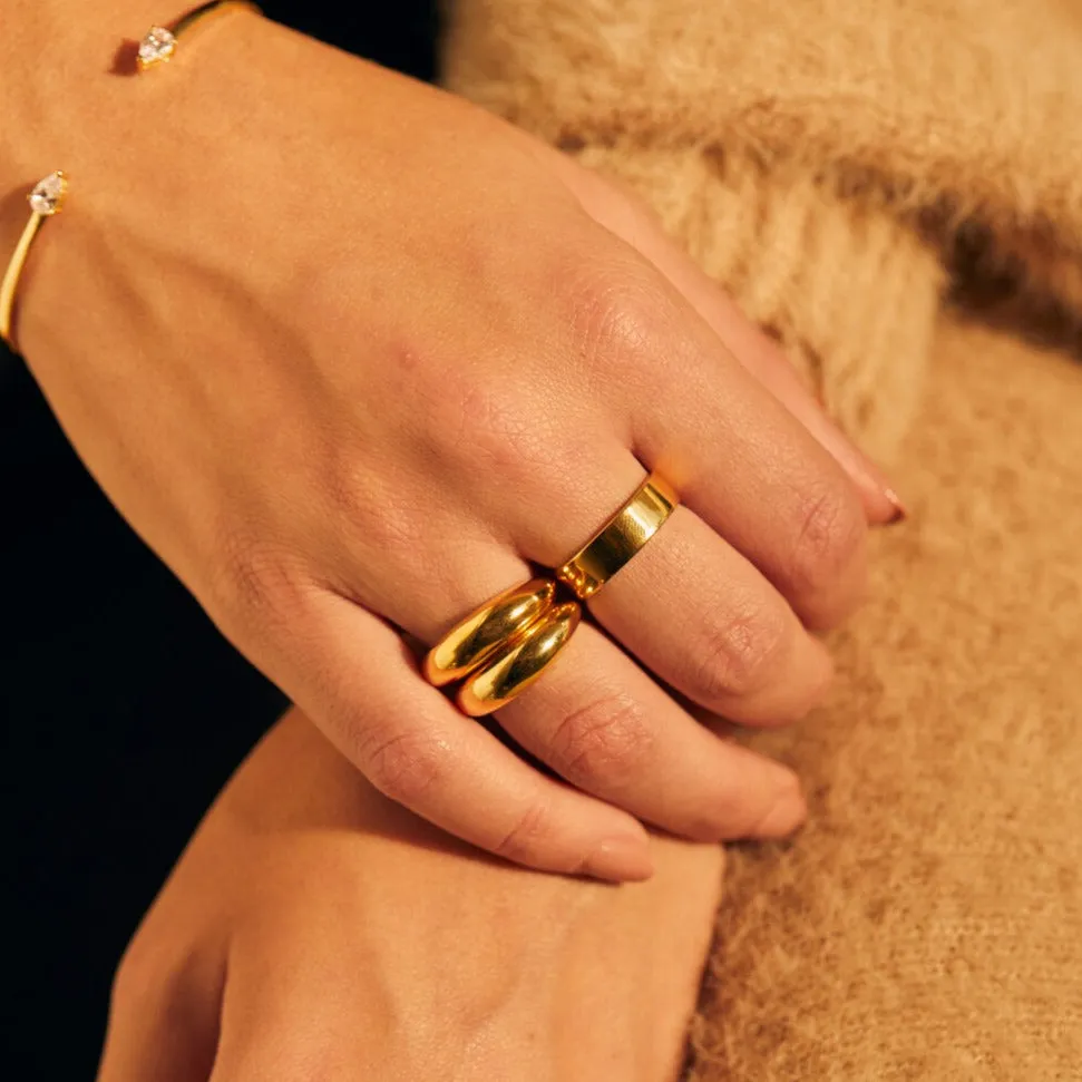14k Gold Vermeil Dome Bean Ring