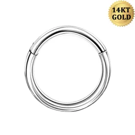 14K White Gold Segment Daith Earring 16G Minimalist Septum Ring