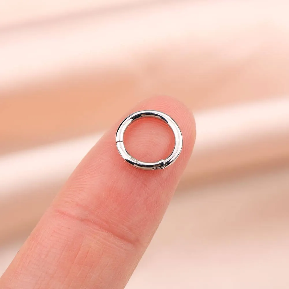 14K White Gold Segment Daith Earring 16G Minimalist Septum Ring