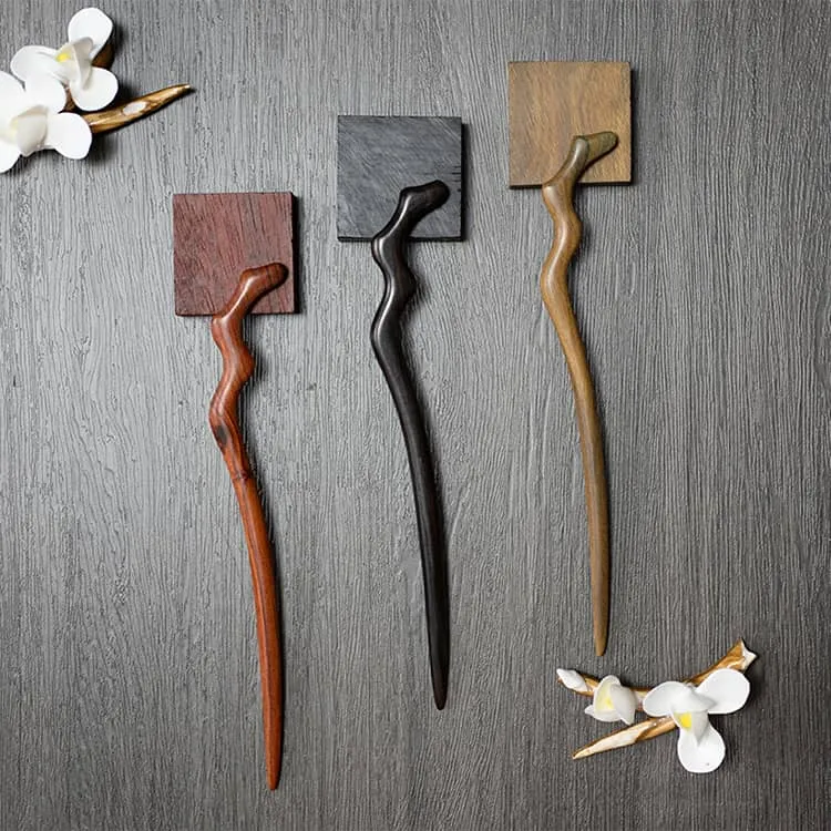 18cm Sandalwood Chinese Hairpin Zan (Shape 11)
