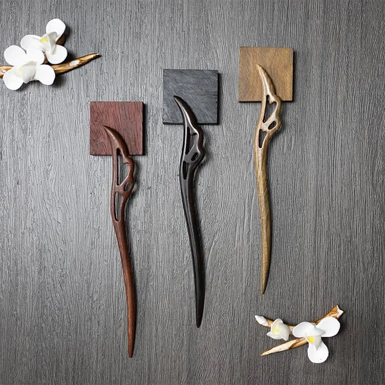 18cm Sandalwood Chinese Hairpin Zan (Shape 21)