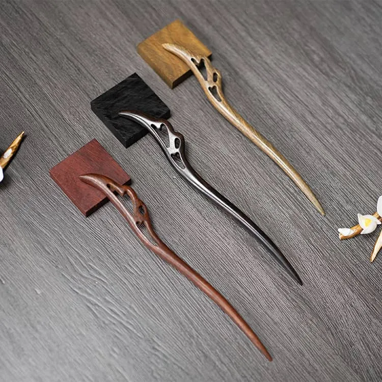 18cm Sandalwood Chinese Hairpin Zan (Shape 21)