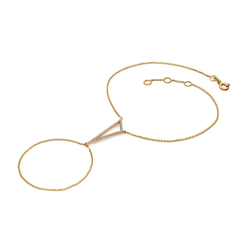 18k Gold Triangle Shape 2 Way Diamond Bracelet