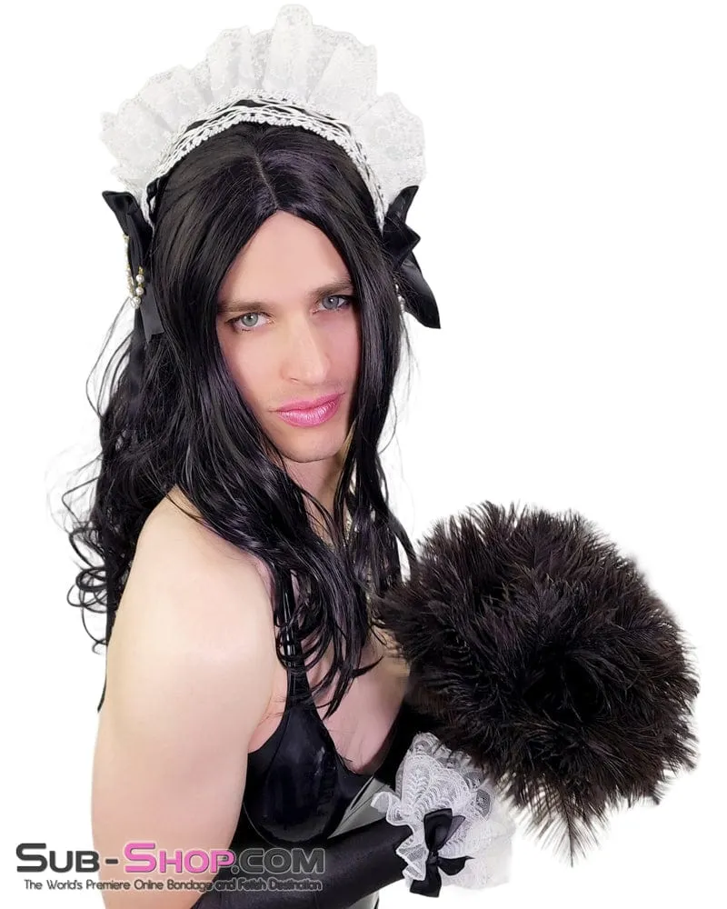 2553AE-SIS      Lace Sissy Beaded Serving Maid Headband