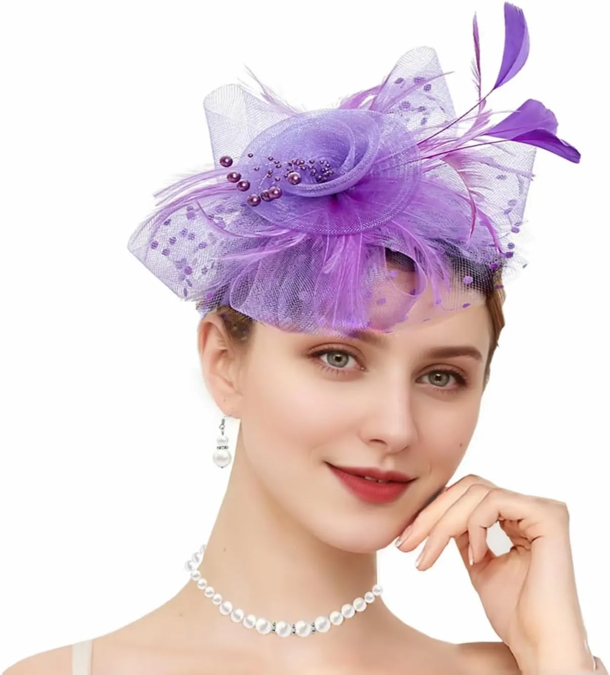 5Pcs Fascinators Hats for Women Tea Party Hat with Headband 1920s Fascinator Hat for Women Christmas Weddings Funerals