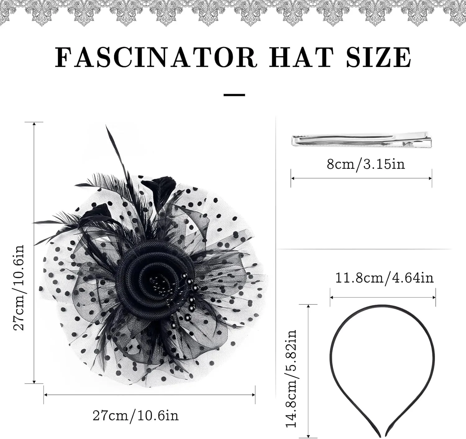 5Pcs Fascinators Hats for Women Tea Party Hat with Headband 1920s Fascinator Hat for Women Christmas Weddings Funerals