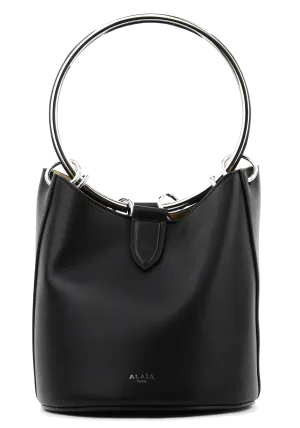 ALAIA RING BUCKET BAG MEDIUM BLACK