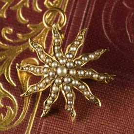 ANTIQUE VICTORIAN STAR BROOCH PENDANT BROOCH 14CT GOLD CIRCA 1880