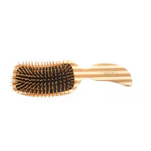 Bass Brushes The Green Brush 19 | Semi 'S' Hairbrush with Bamboo Pins   Bamboo Handle