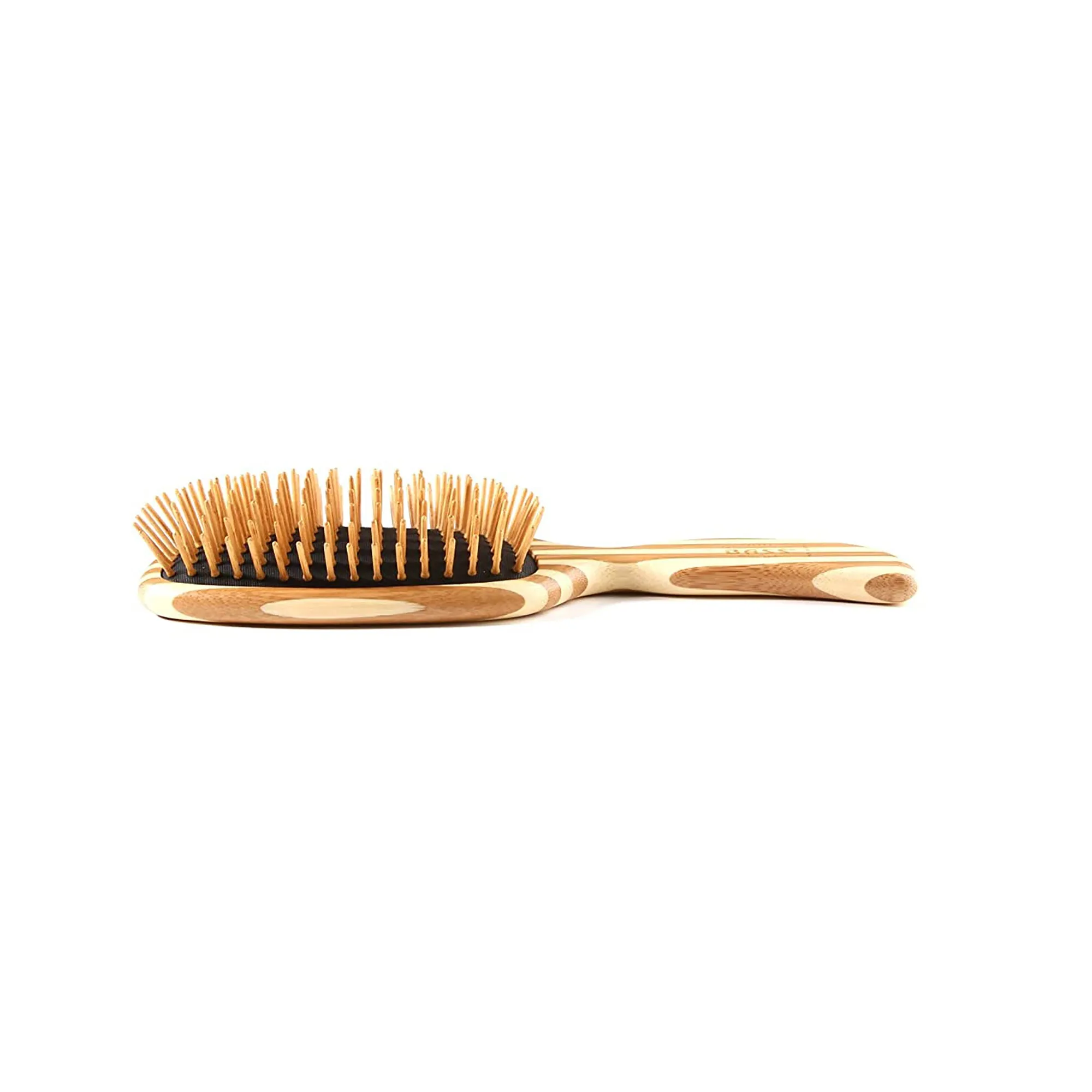 Bass Brushes The Green Brush 19 | Semi 'S' Hairbrush with Bamboo Pins   Bamboo Handle
