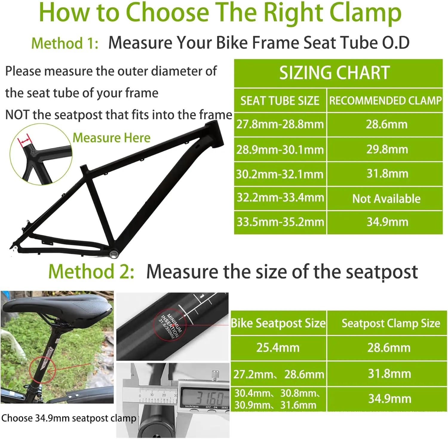 Bike Seat Post Clamp Quick Release Aluminium Alloy Bicycle Seat Clamp Collar 28.6mm 31.8mm 34.9mm