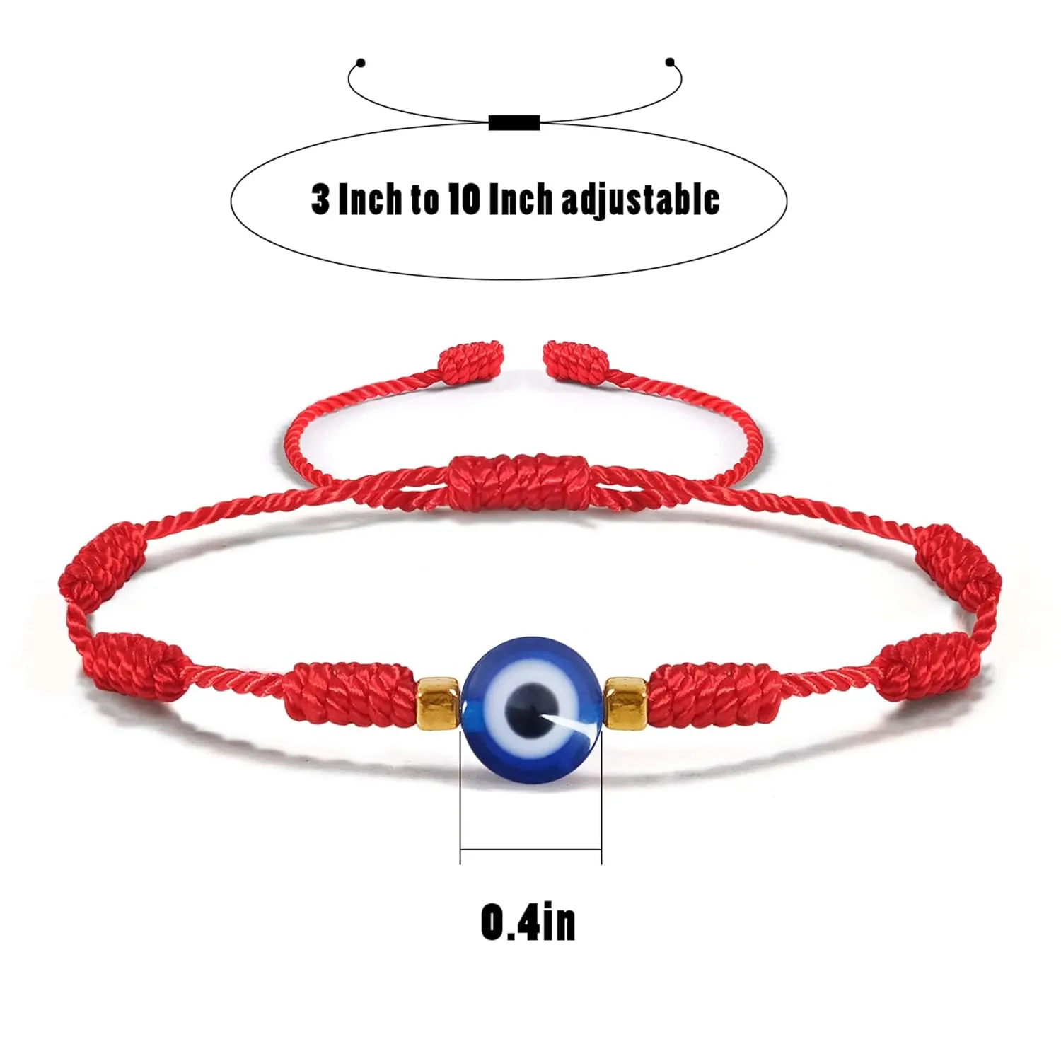 Blue Evil Eye Anklet Bracelet for Women Red Thread String Bracelets (red)