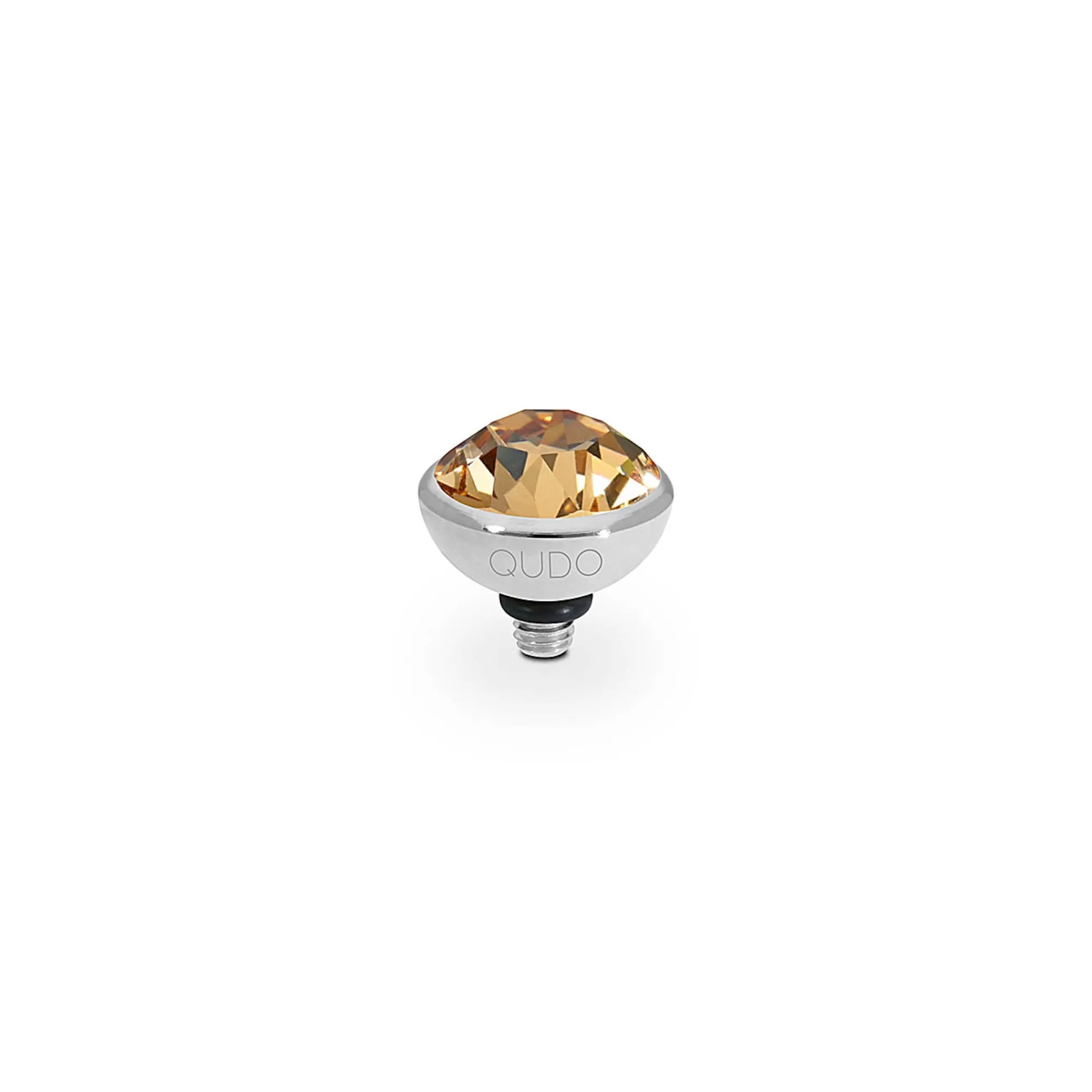 Bottone Silver and Light Colorado Topaz Crystal Ring Gem Top, 10mm