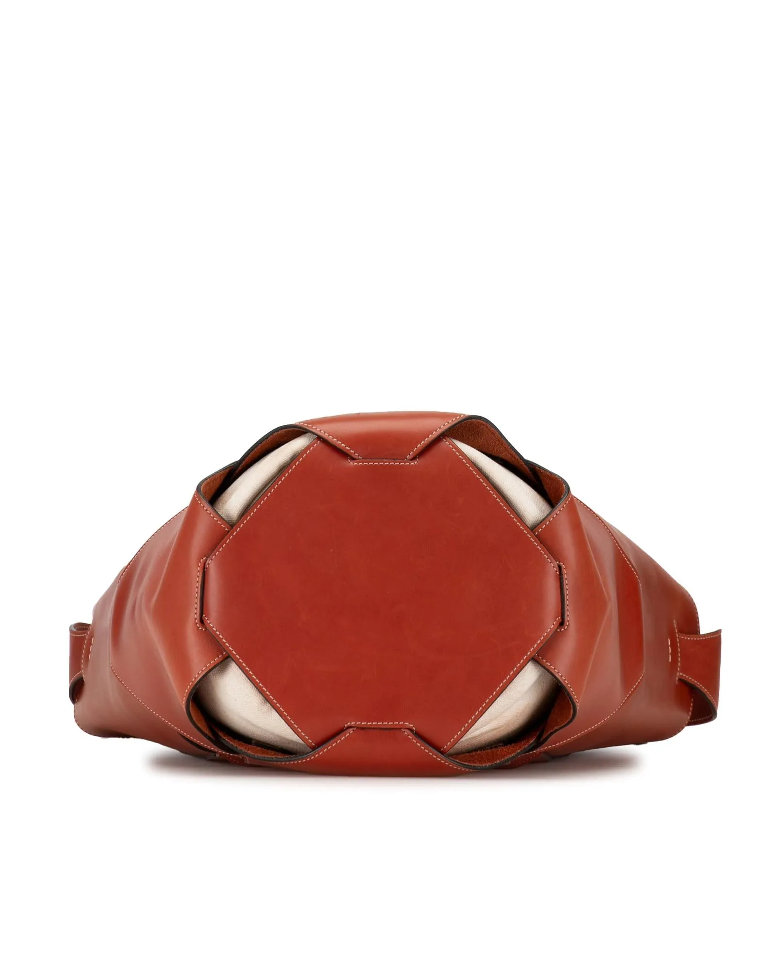 Celine Triomphe Bucket Bag in Brown Leather