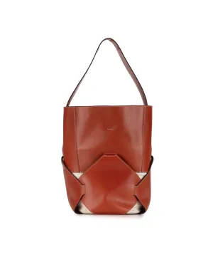 Celine Triomphe Bucket Bag in Brown Leather