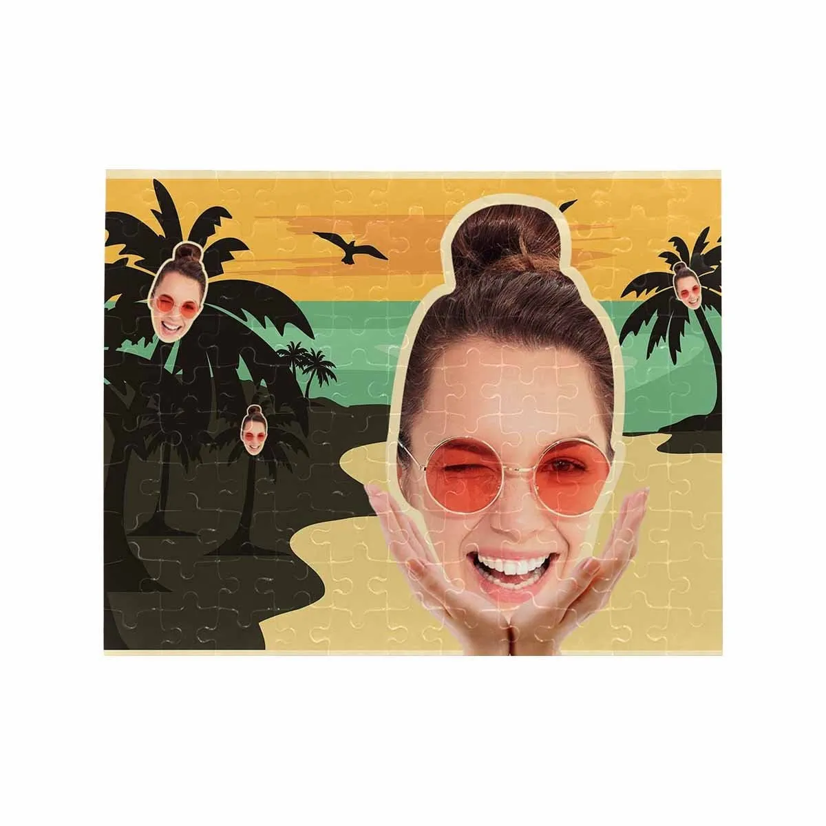 Custom Face Tree Rectangle Jigsaw Puzzle Best Indoor Gifts 110 Pieces