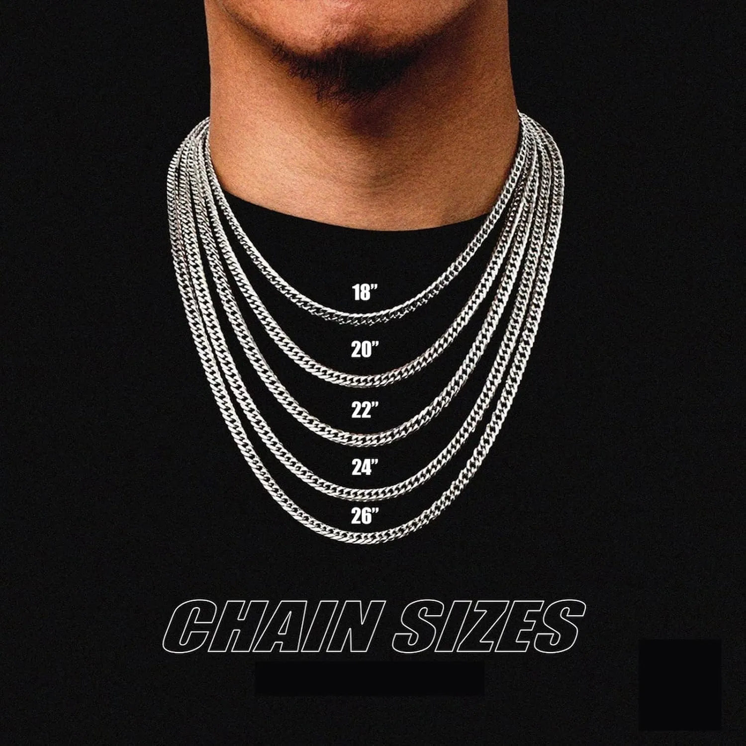 Custom Name Necklace for Men Personalized 18K Gold Plated Necklace with Curb/Figaro Chain Customized Jewelry Gifts for Him