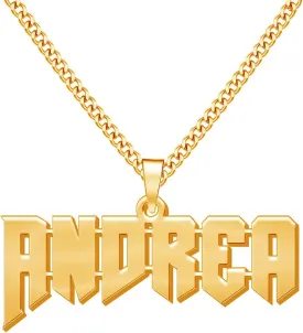 Custom Name Necklace for Men Personalized 18K Gold Plated Necklace with Curb/Figaro Chain Customized Jewelry Gifts for Him