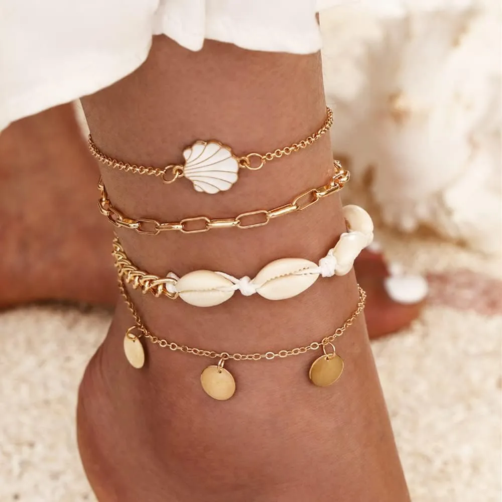 Dainty Pearl Anklet Bracelet Boho Pearl Layered Anklets Trendy Retro Pearl Ankle Bracelet Summer Beach Beaded Anklet Foot Jewelry for Women