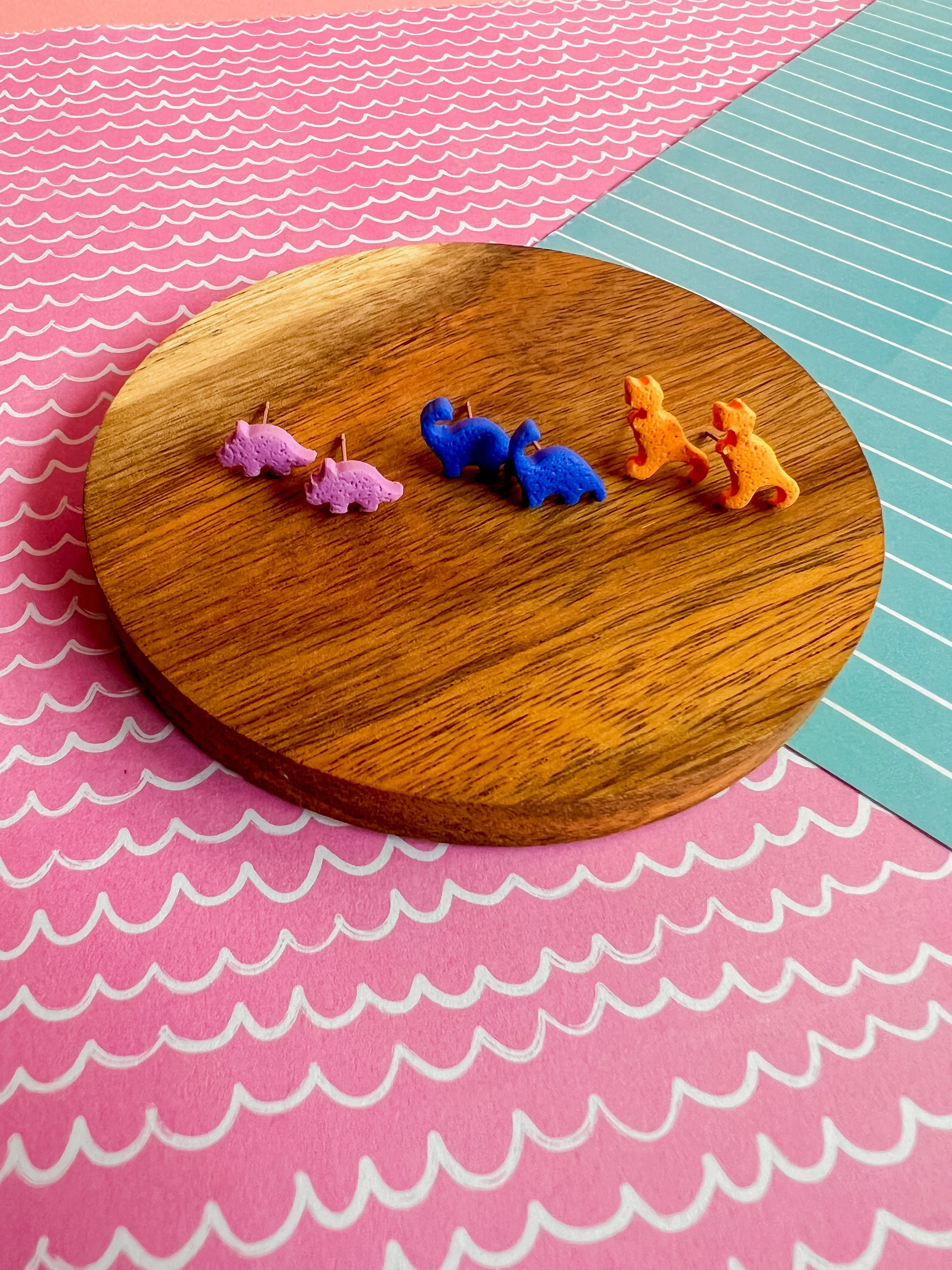 Dino Studs | Clay Earrings