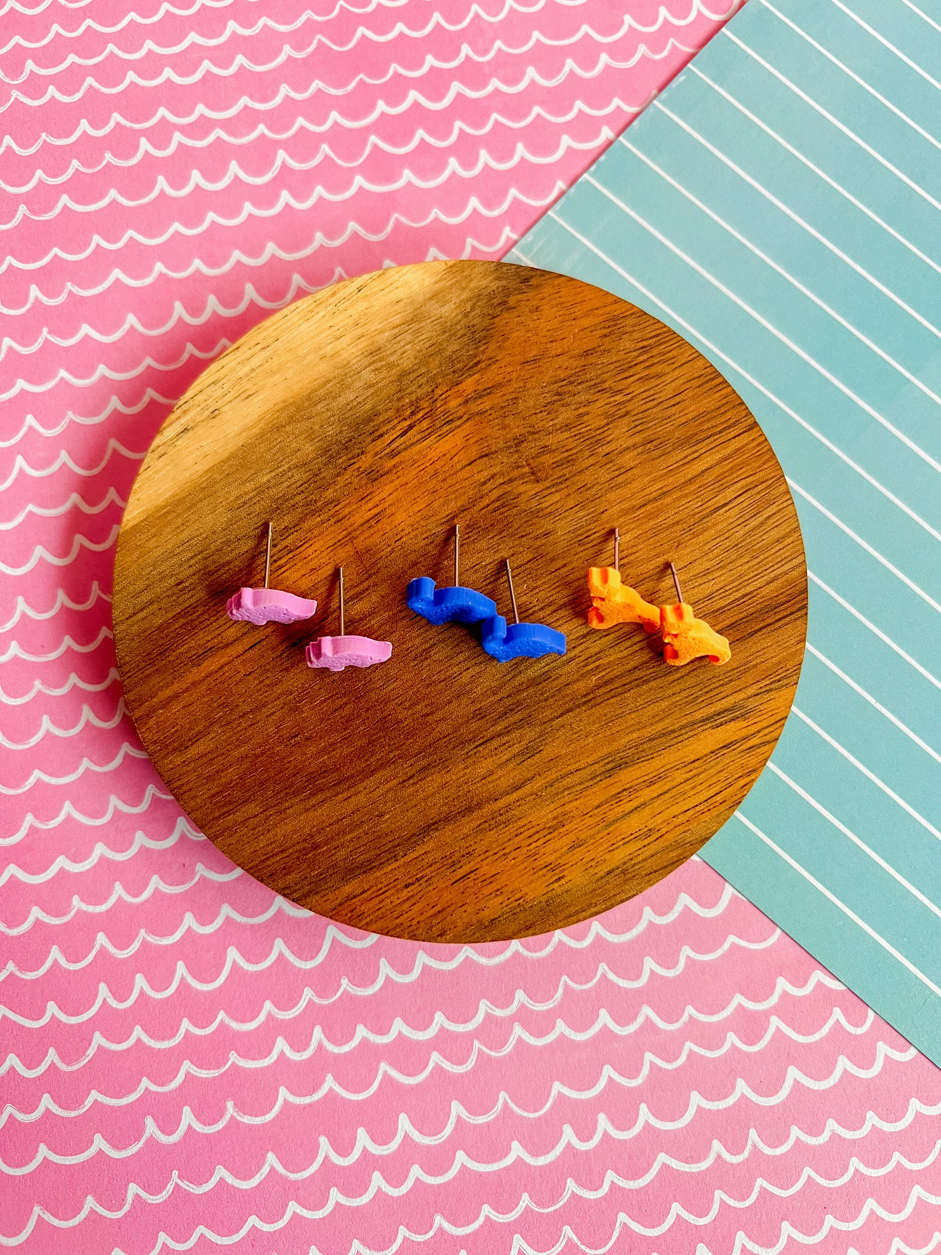 Dino Studs | Clay Earrings