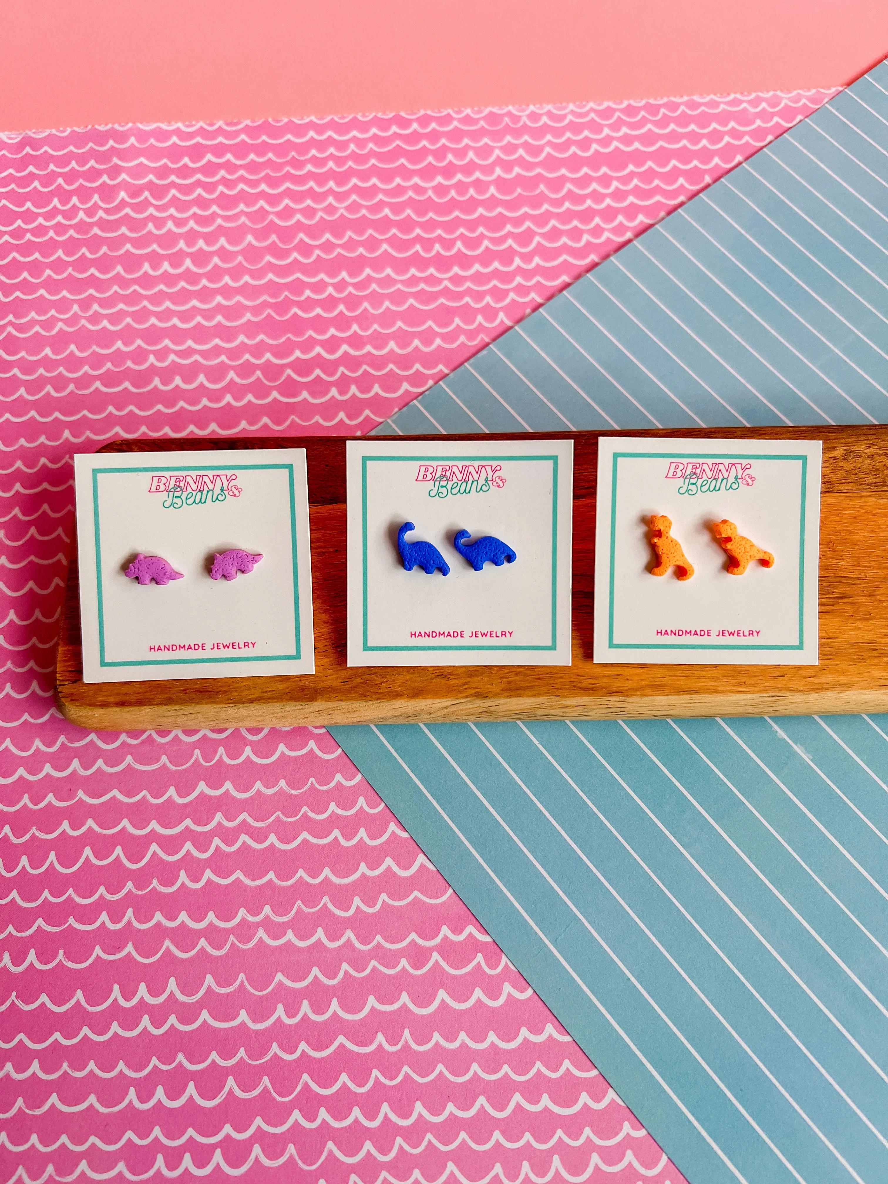 Dino Studs | Clay Earrings