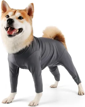 Etdane Dog Onesie for After Surgery Pet Surgical Recovery Suit Anti Shedding Bodysuit Long Sleeve Claming Pajamas with Legs for Female Male Dog (XXX-Large, Gray)