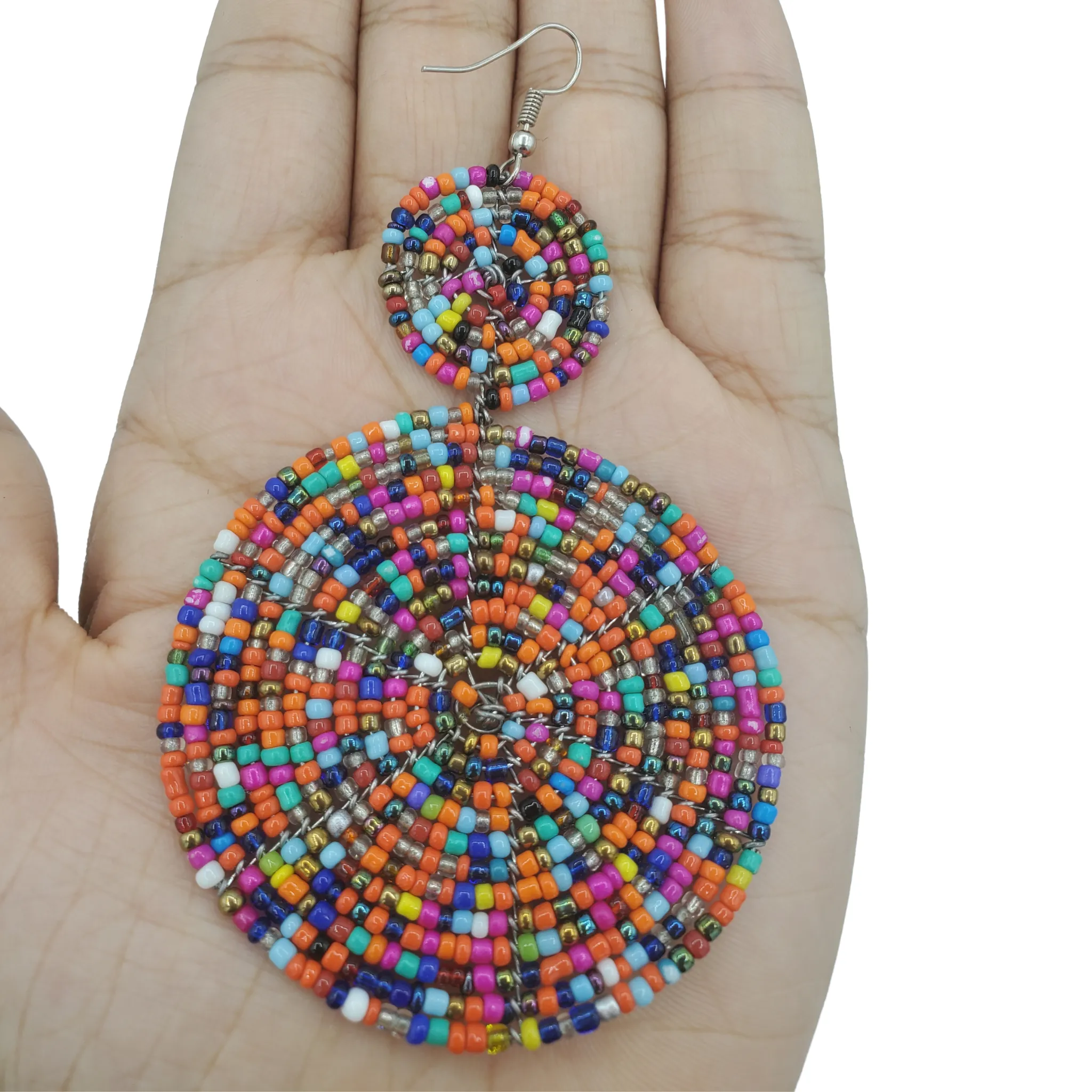 FLYYWHEEL Beaded Earrings, Pink