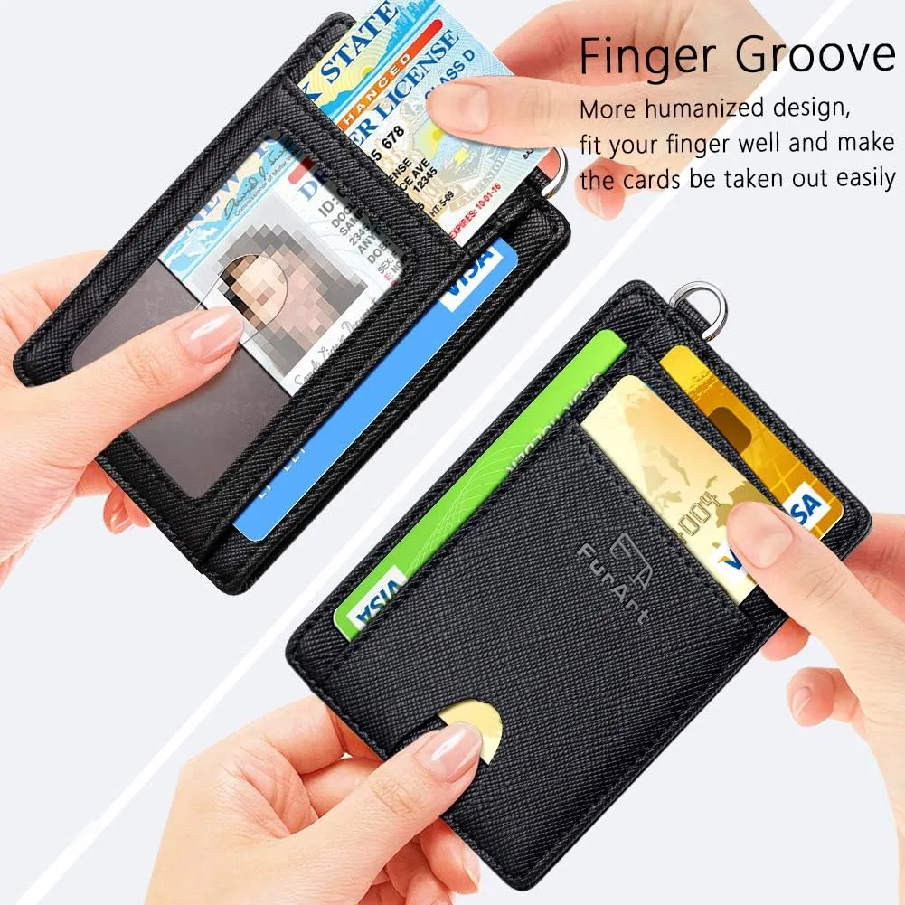FurArt Slim Minimalist Wallet, Front Pocket Wallets, RFID Blocking, Credit Card Holder for Men & Women