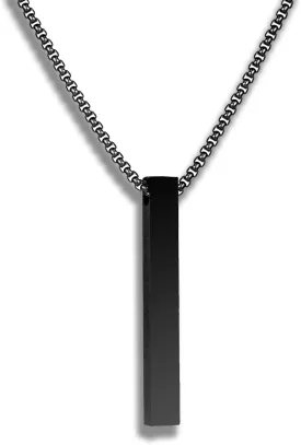 Ghloyza Necklace for Men Women Gold/Silver Plated Pendant Necklace Black Pendant Necklace Couple Necklace Birthday Gifts for Dad Son Brother Husband Wife Lover