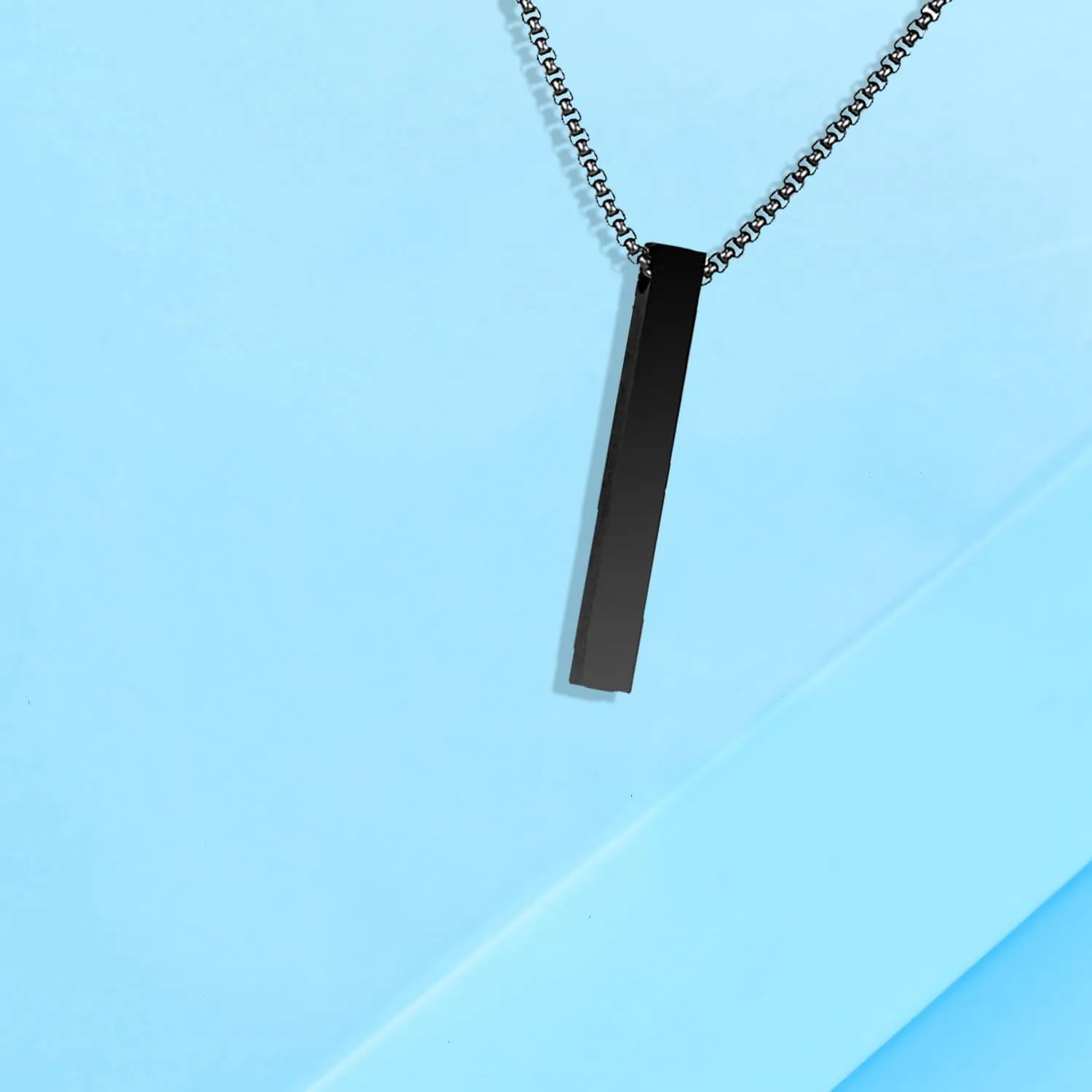 Ghloyza Necklace for Men Women Gold/Silver Plated Pendant Necklace Black Pendant Necklace Couple Necklace Birthday Gifts for Dad Son Brother Husband Wife Lover