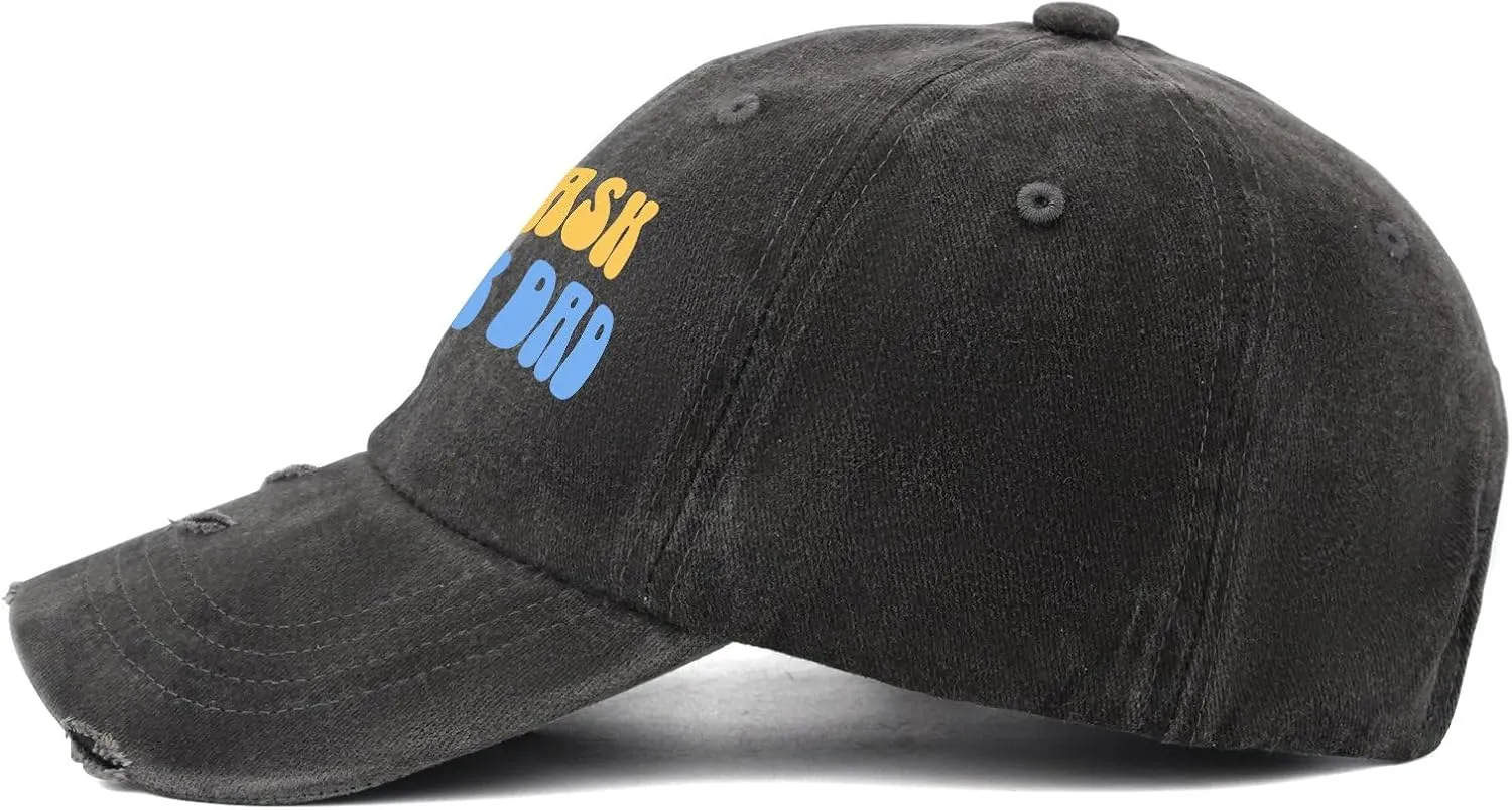 Go Ask Your Dad Hats for Men Washed Distressed Baseball Caps Vintage Washed Ball Cap Light Weight