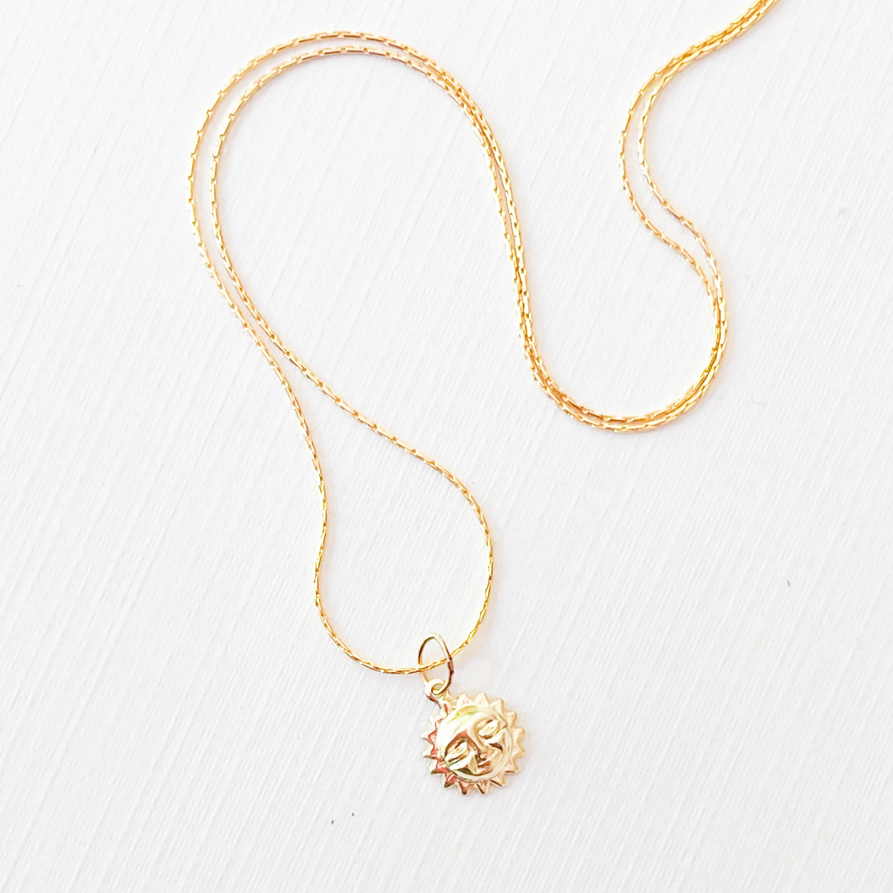 Gold Filled Charm Necklace with a Heart, Starfish or Sun  - WS