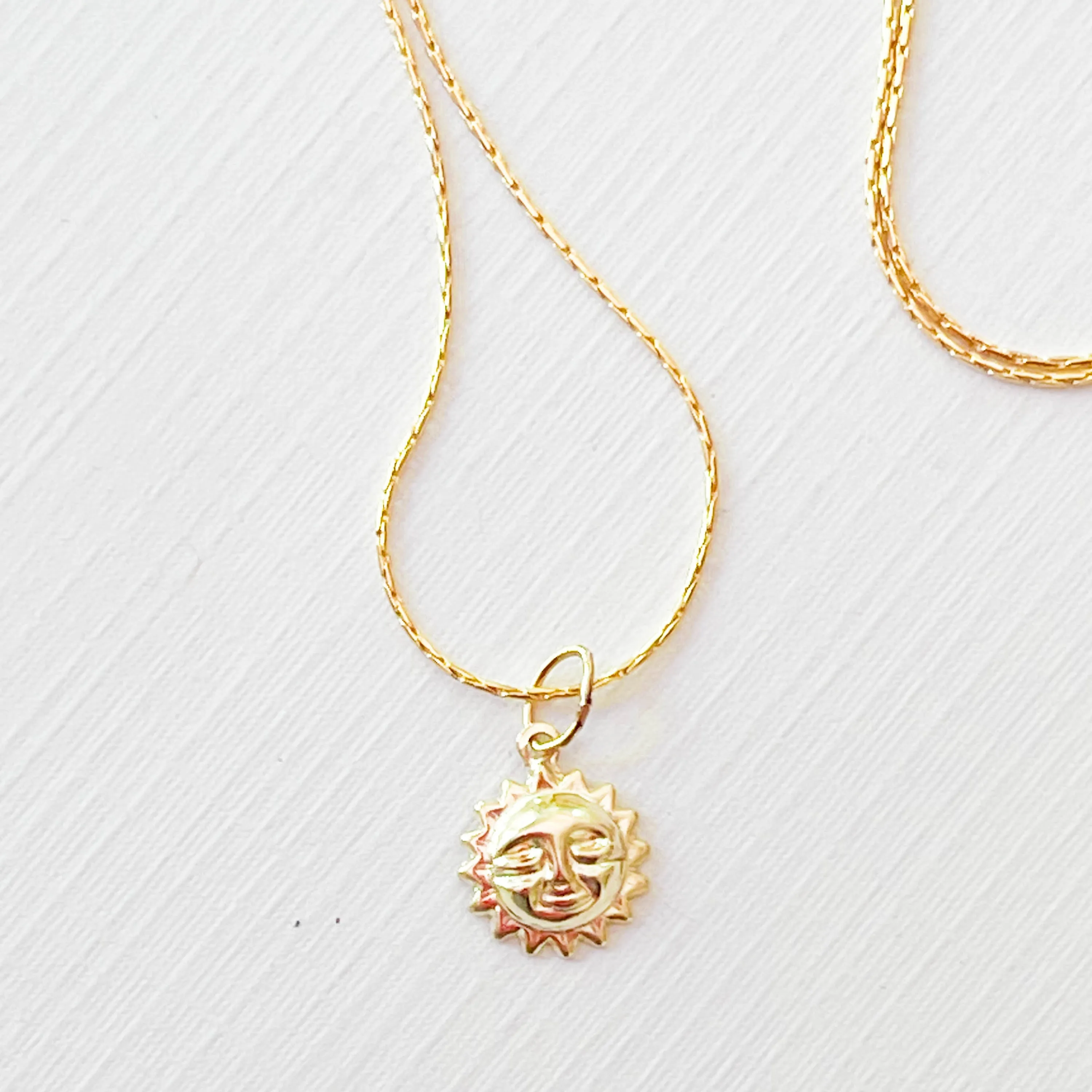 Gold Filled Charm Necklace with a Heart, Starfish or Sun  - WS
