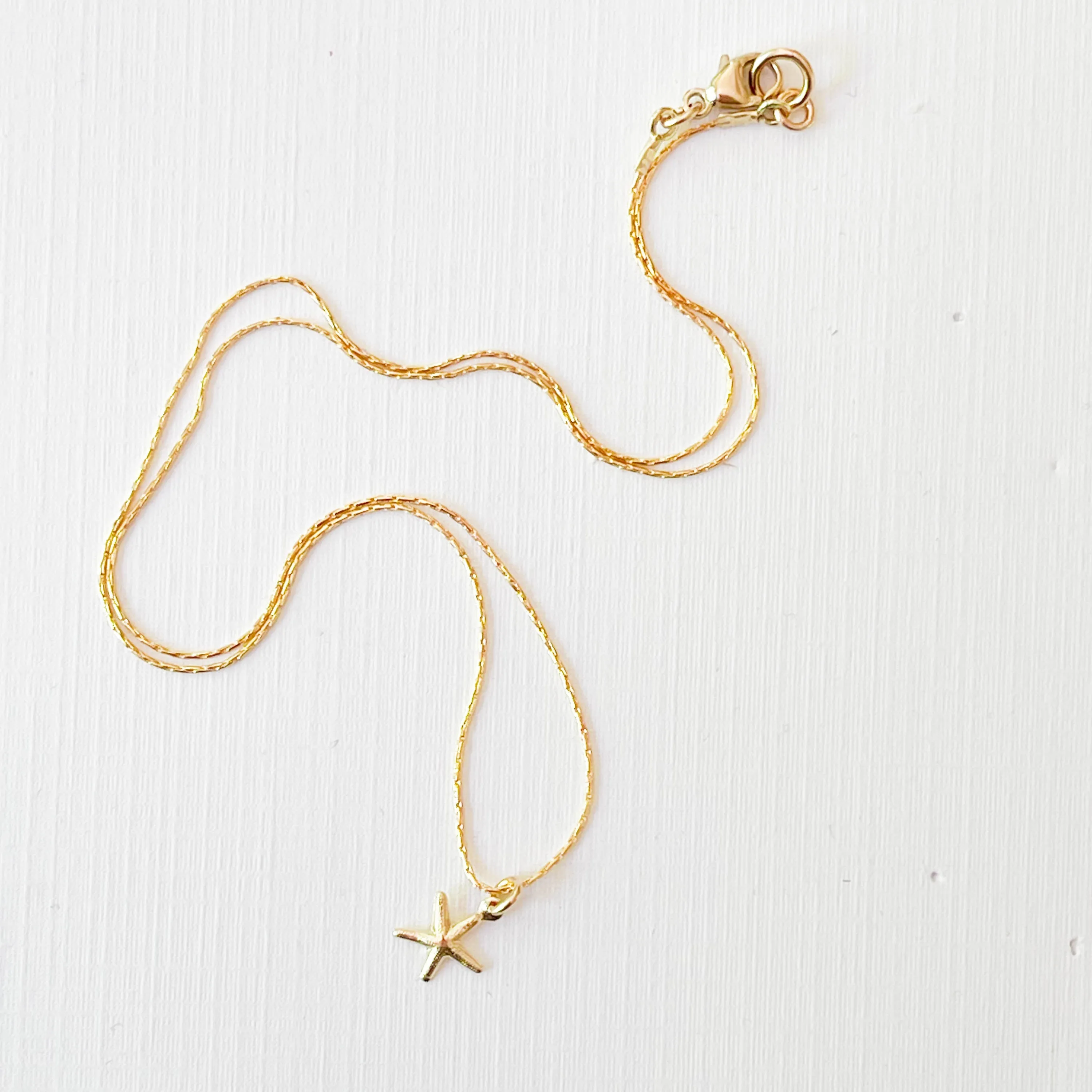 Gold Filled Charm Necklace with a Heart, Starfish or Sun  - WS